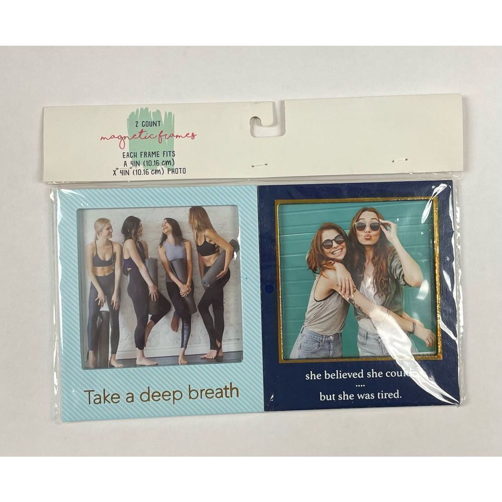 4x6 Magnetic Picture Frame Twin Pack‎ Blue & Teal Girlfriends Theme